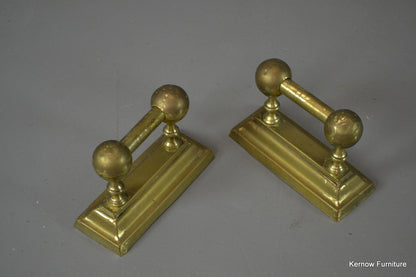 Pair Brass Poker Rests - Kernow Furniture