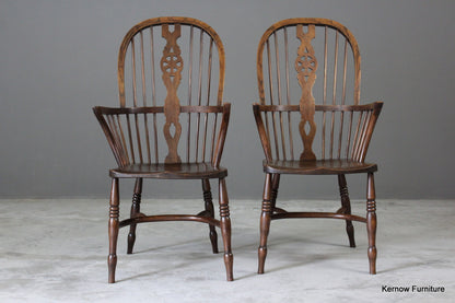 Pair Elm Windsor Chairs - Kernow Furniture