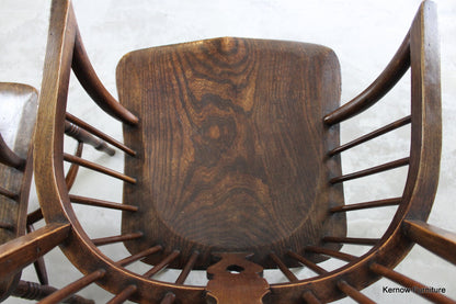 Pair Elm Windsor Chairs - Kernow Furniture