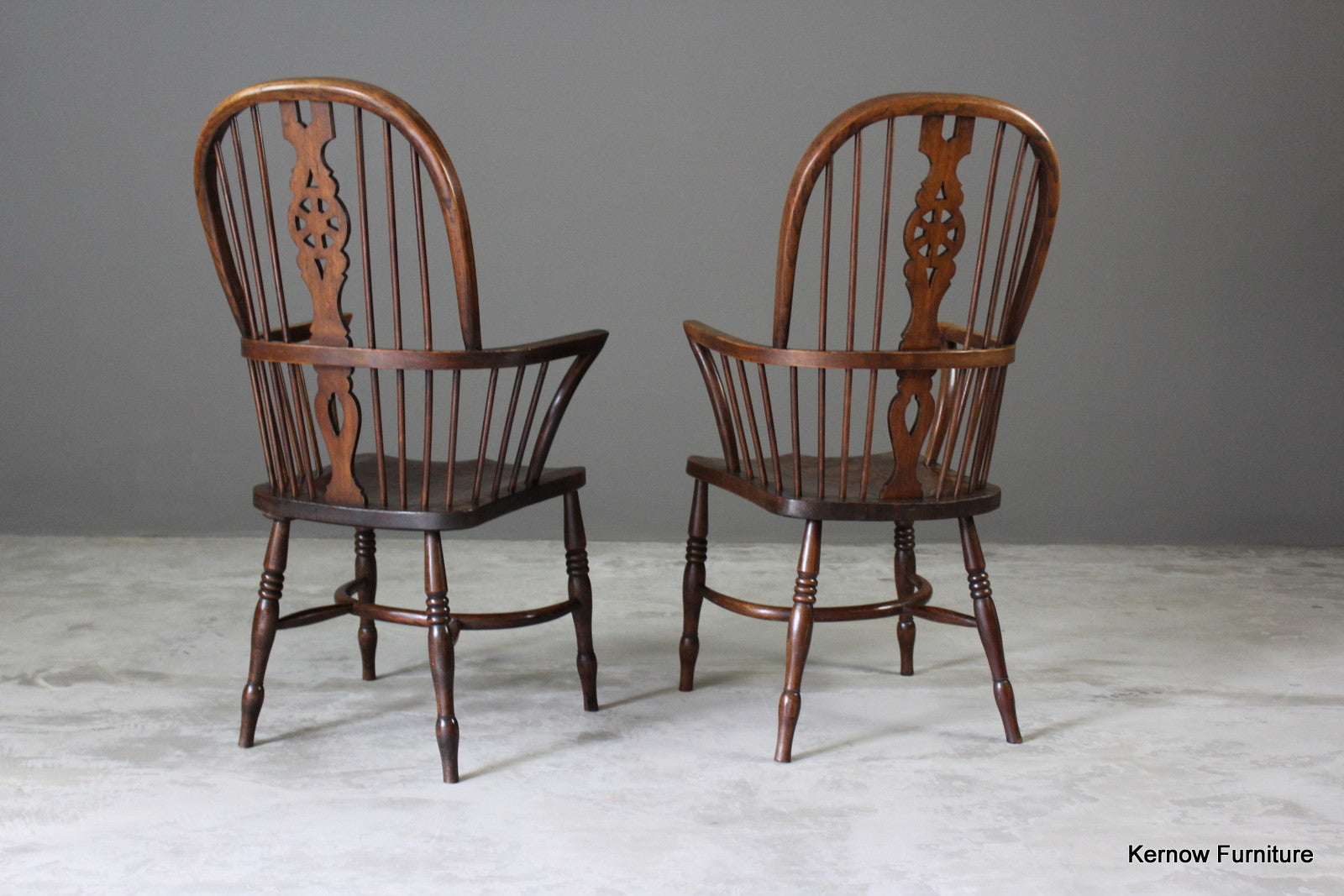 Pair Elm Windsor Chairs - Kernow Furniture