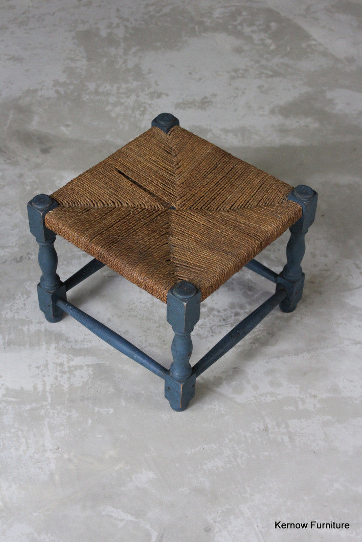 Seagrass Blue Footstool - Kernow Furniture