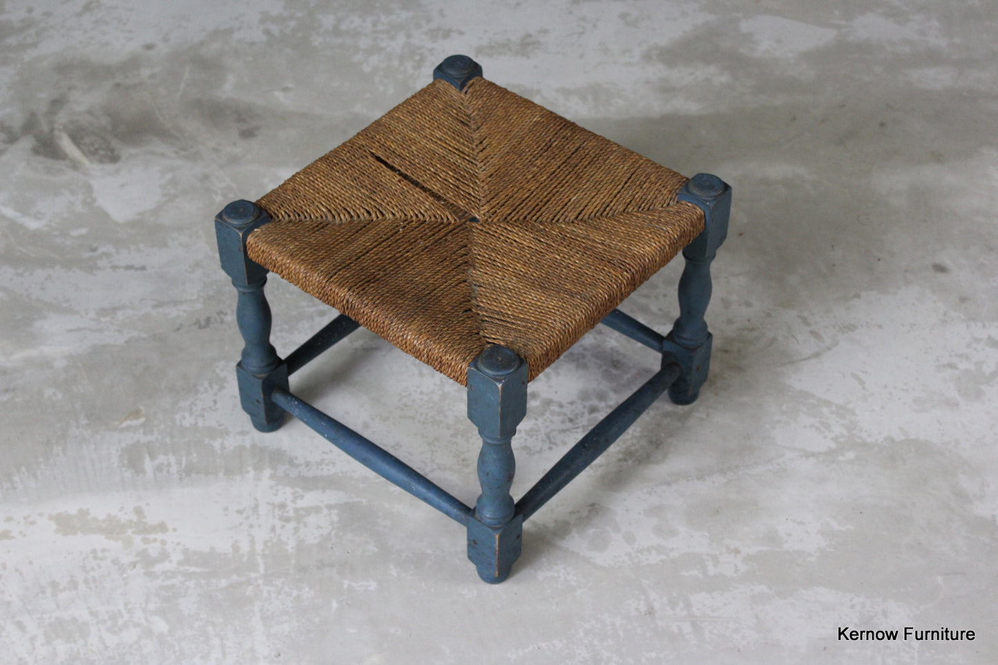 Seagrass Blue Footstool - Kernow Furniture