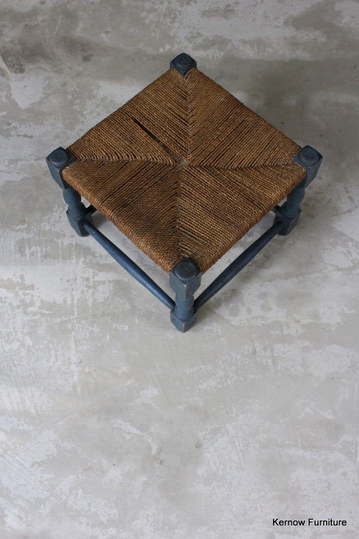 Seagrass Blue Footstool - Kernow Furniture