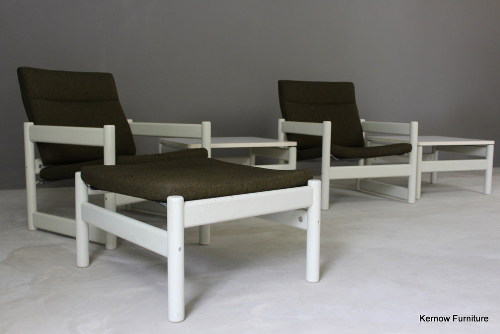 Retro Easy Chair & Table Set - Kernow Furniture