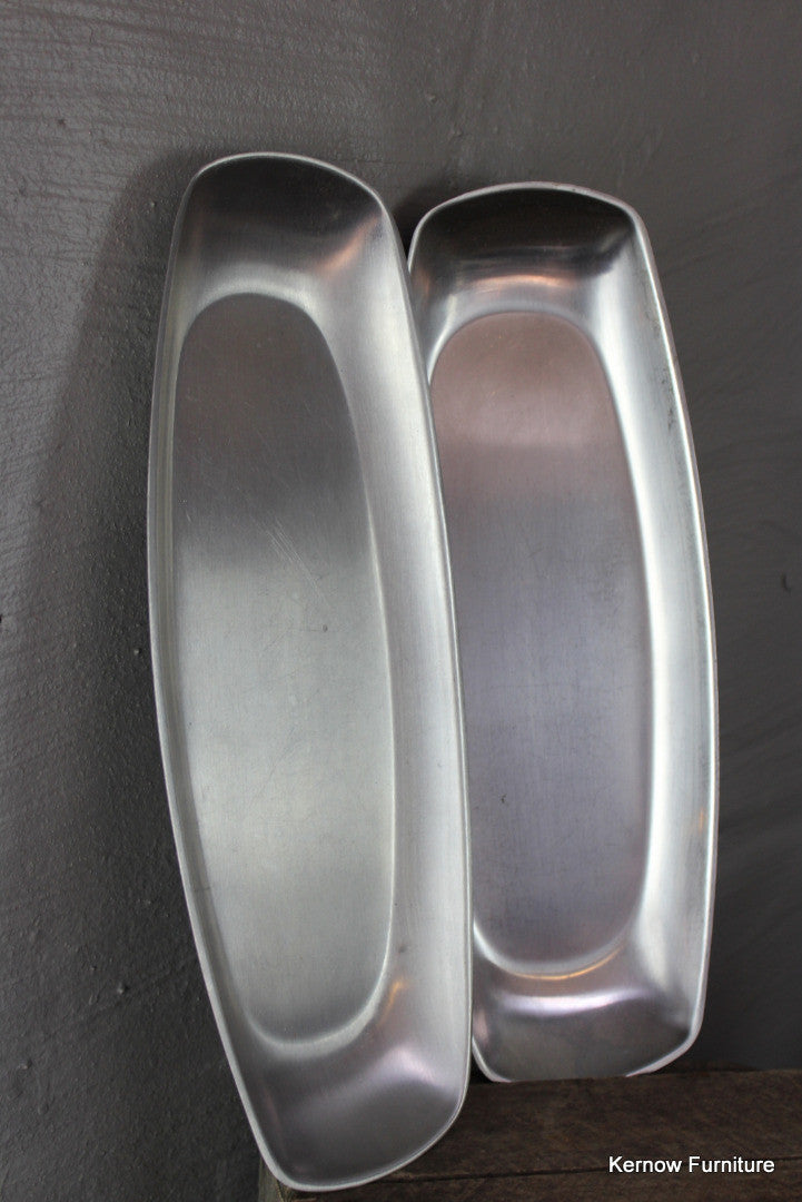 Pair Stainless Steel Trays - Kernow Furniture