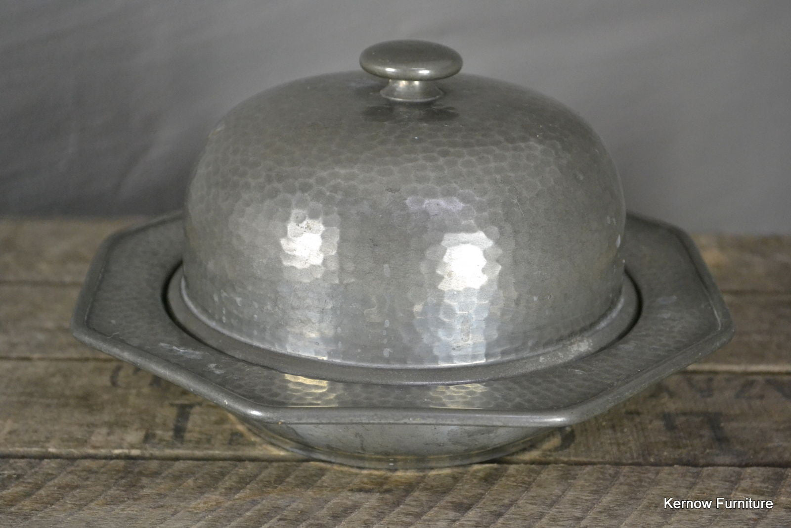 Hammered Pewter Domed Lid Butter Dish - Kernow Furniture