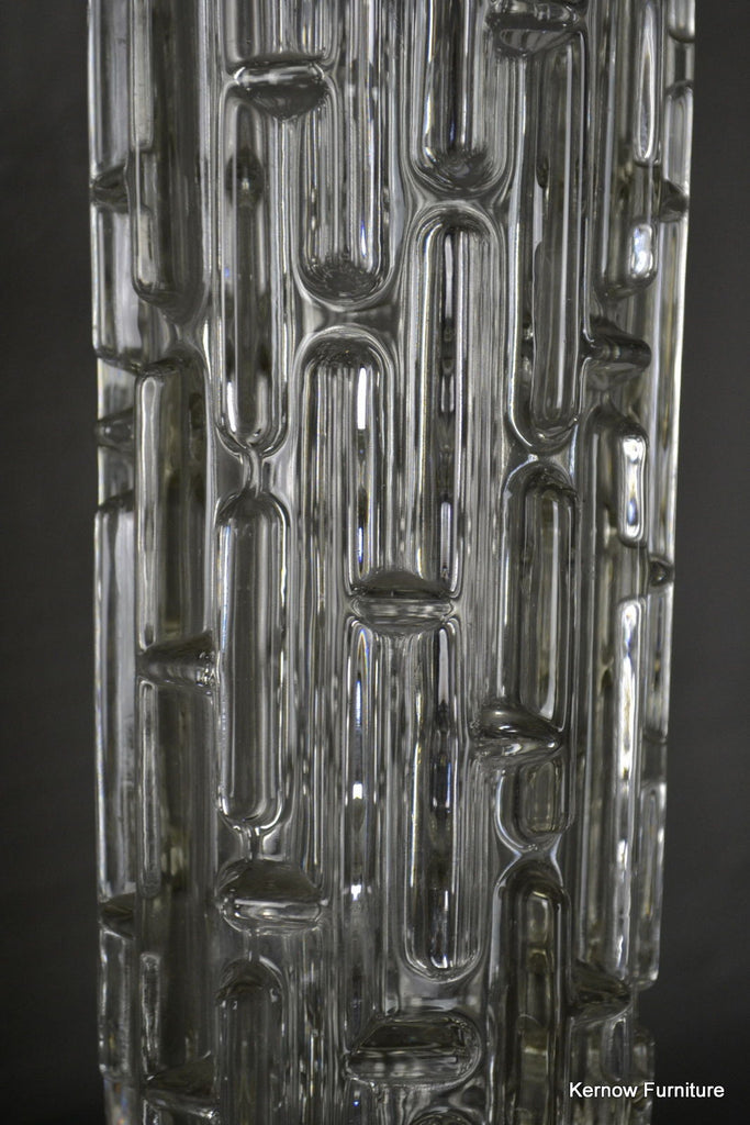Sklo Union Rudolfova Hut Clear Glass Retro Vase - Kernow Furniture