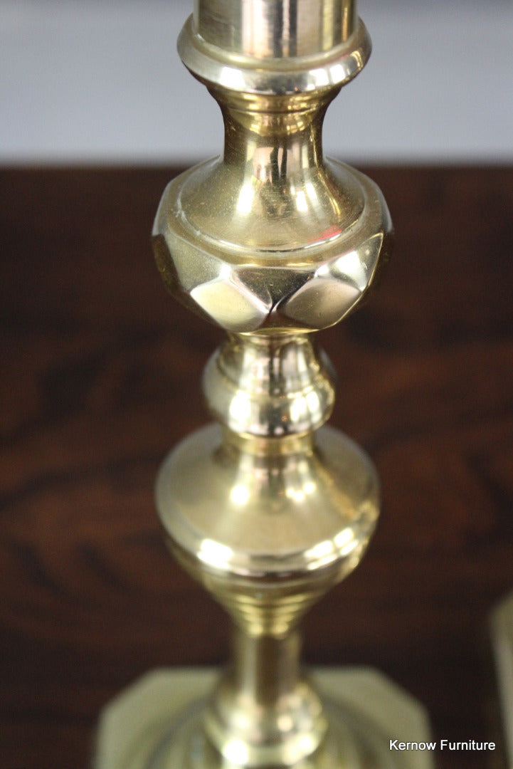 Pair Brass Candlesticks - Kernow Furniture