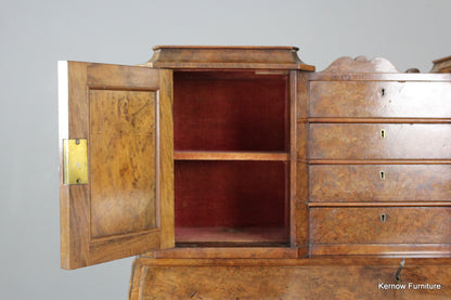 Burr Walnut Bonheur Du Jour - Kernow Furniture