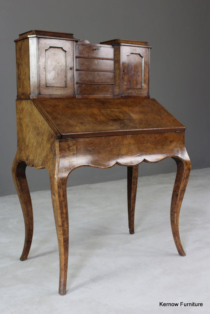 Burr Walnut Bonheur Du Jour - Kernow Furniture