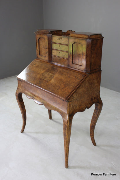 Burr Walnut Bonheur Du Jour - Kernow Furniture