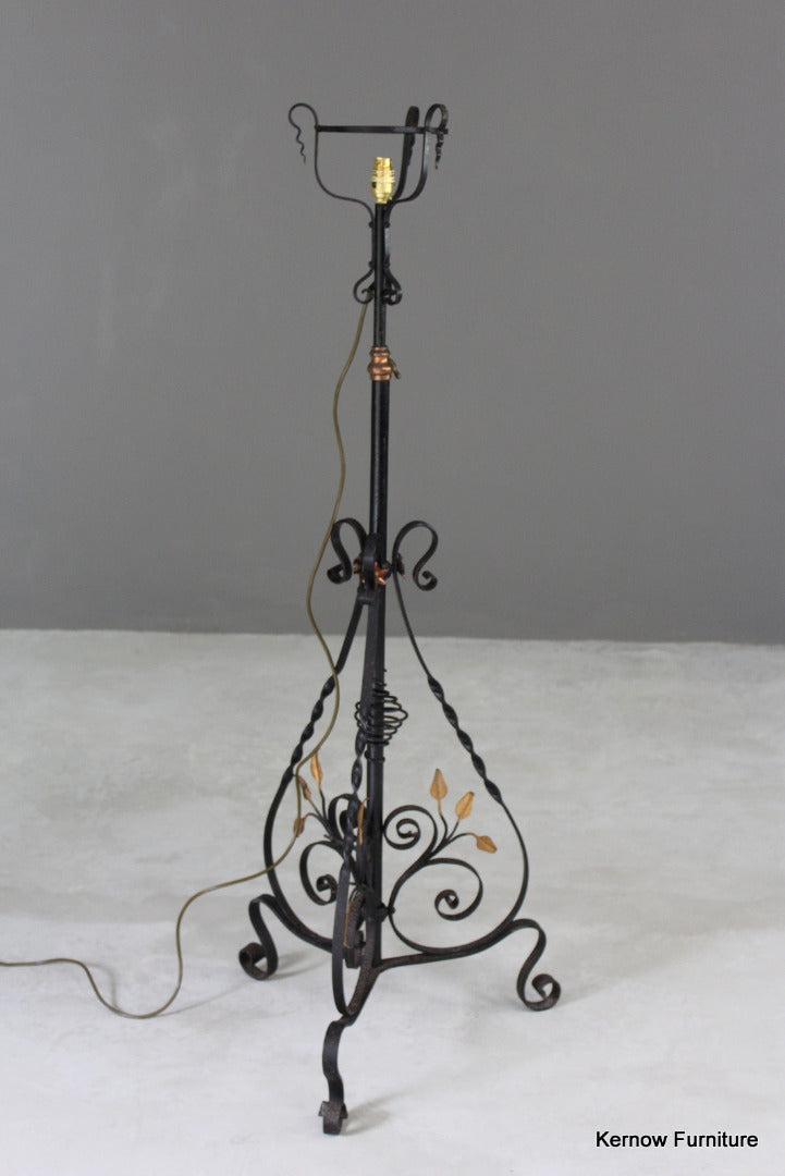 Ornate Wrought Iron Standard Lamp - Kernow Furniture