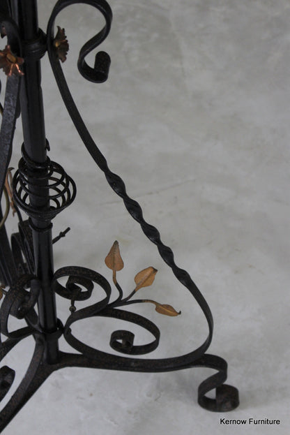 Ornate Wrought Iron Standard Lamp - Kernow Furniture