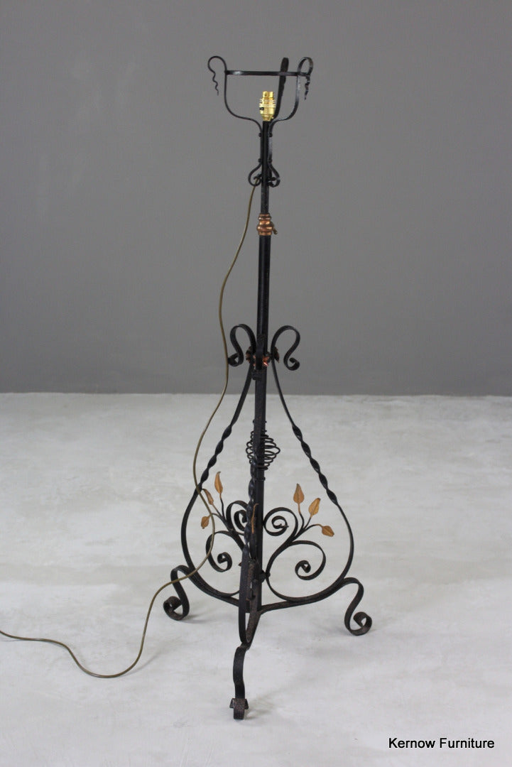 Ornate Wrought Iron Standard Lamp - Kernow Furniture