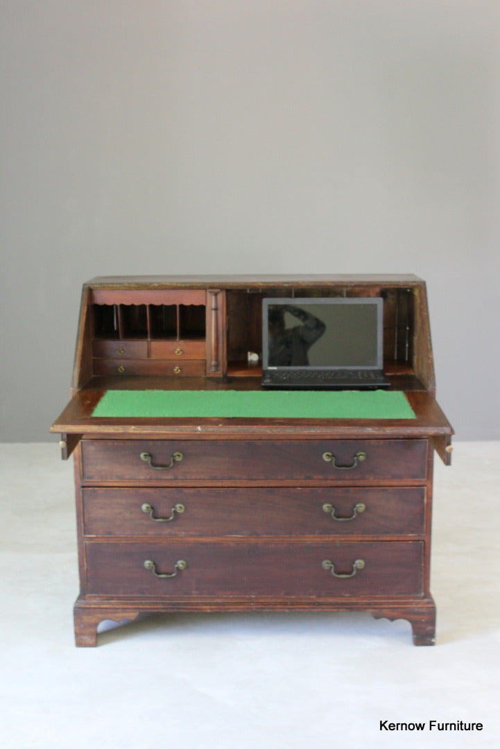 Antique Mahogany Writing Bureau - Kernow Furniture