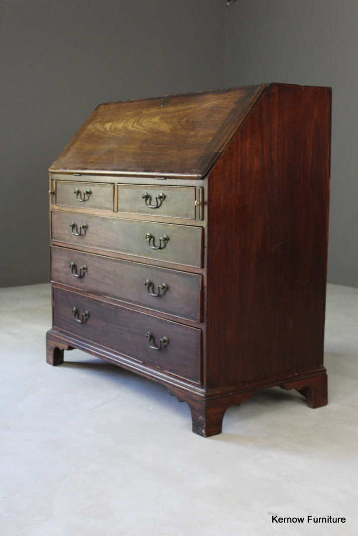 Antique Mahogany Writing Bureau - Kernow Furniture