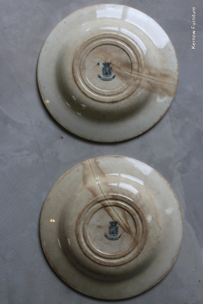 Pair Chardons Porcelaine Opaque de Gien Plates - Kernow Furniture