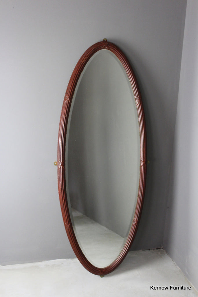 Large Oval Edwardian Mirror - Kernow Furniture