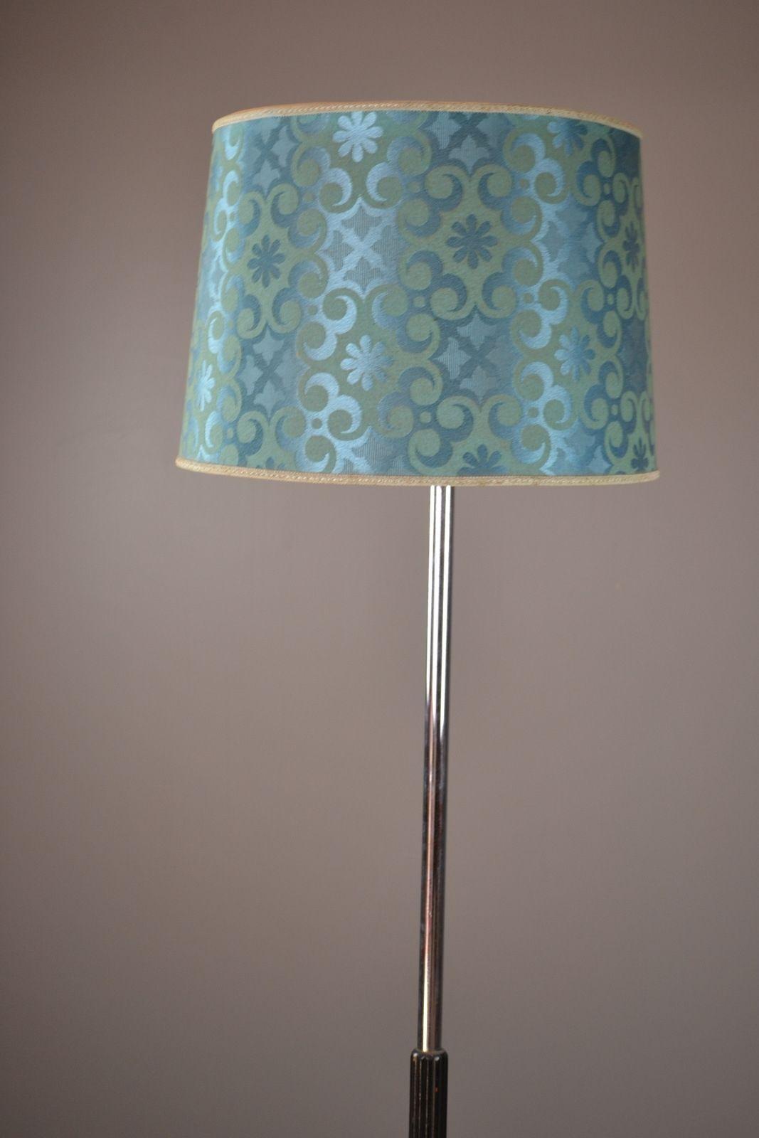 Retro Standard Lamp & Large 1960's Shade - Kernow Furniture