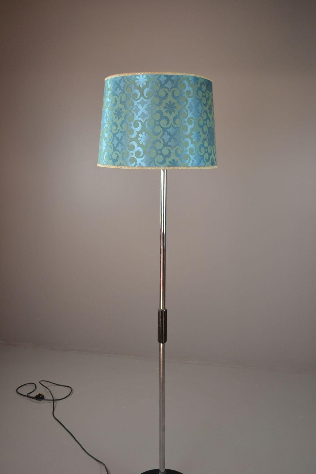 Retro Standard Lamp & Large 1960's Shade - Kernow Furniture