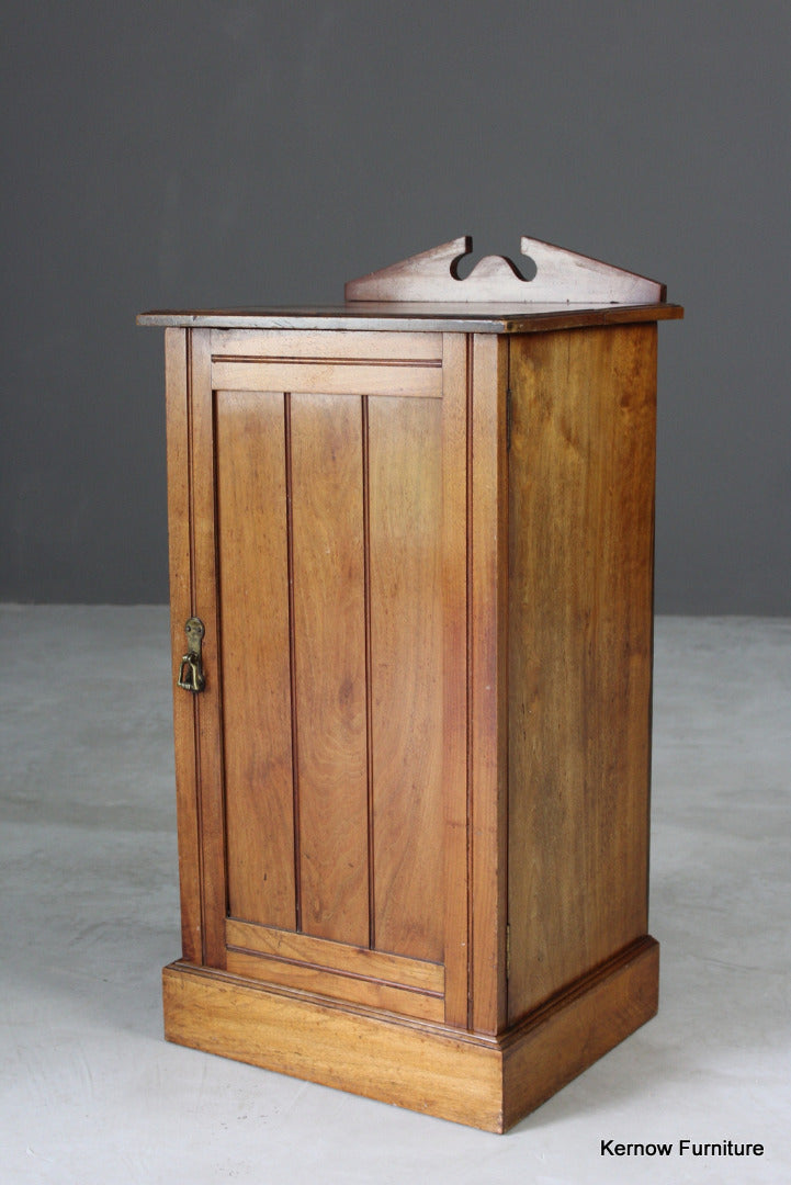 Edwardian Walnut Bedside Cabinet - Kernow Furniture