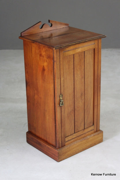 Edwardian Walnut Bedside Cabinet - Kernow Furniture