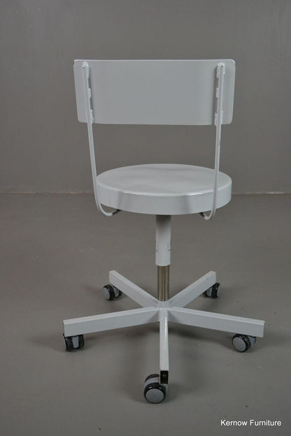 Single White Medical Hospital Height Adjustable Stool