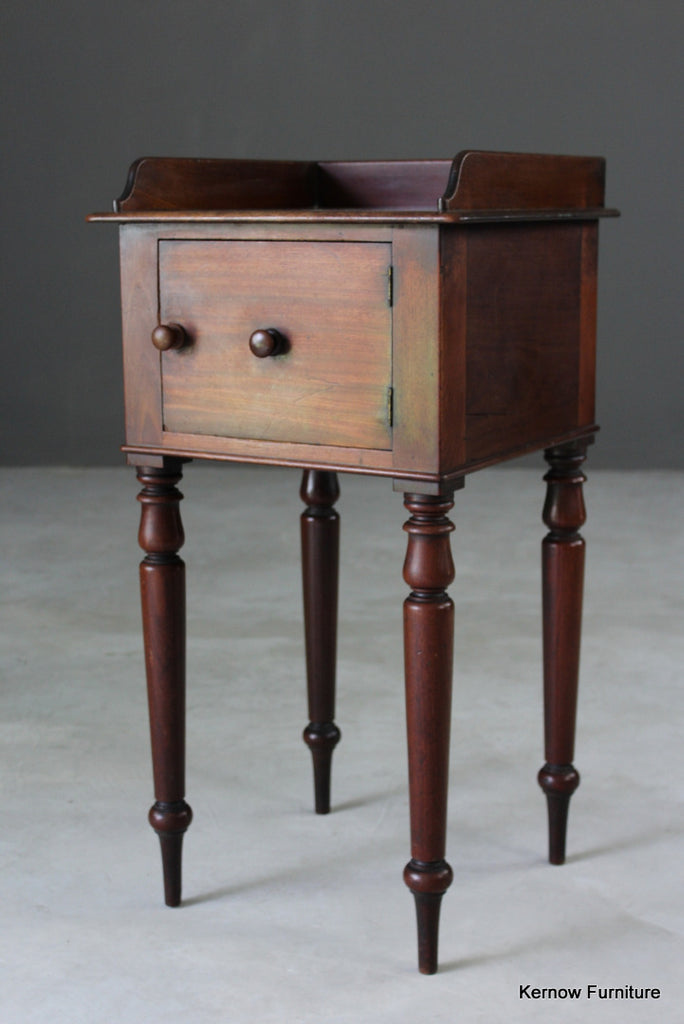 Antique Mahogany Bedside Cabinet - Kernow Furniture