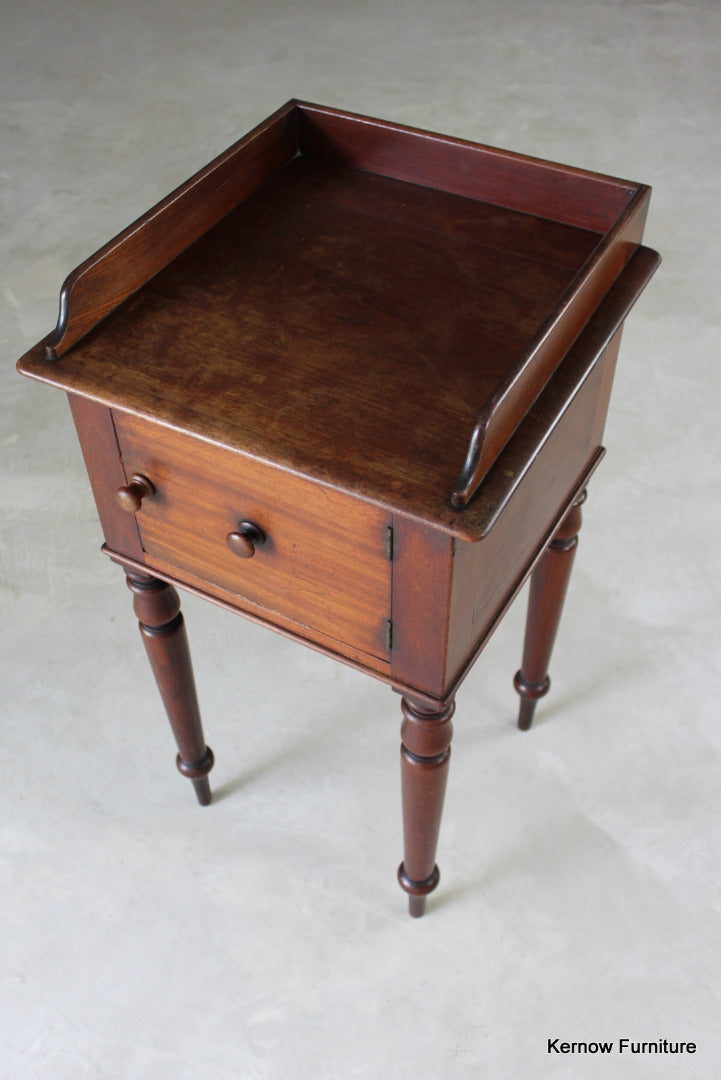 Antique Mahogany Bedside Cabinet - Kernow Furniture