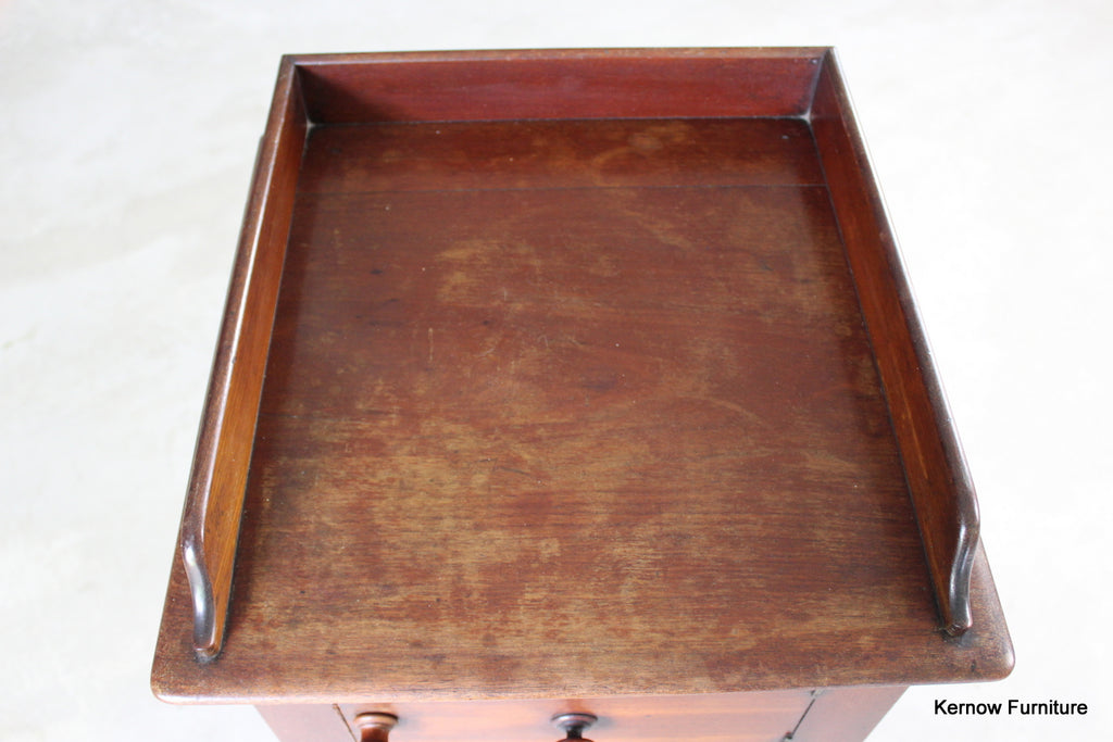 Antique Mahogany Bedside Cabinet - Kernow Furniture