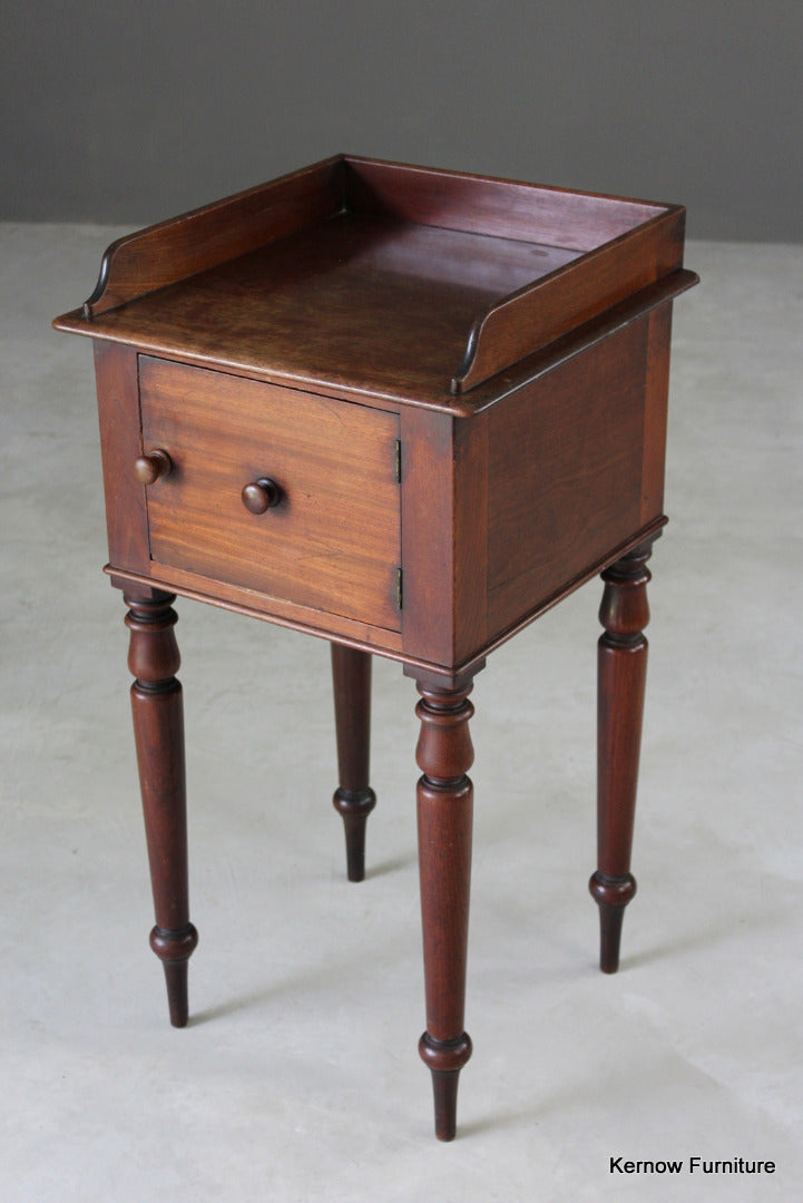 Antique Mahogany Bedside Cabinet - Kernow Furniture