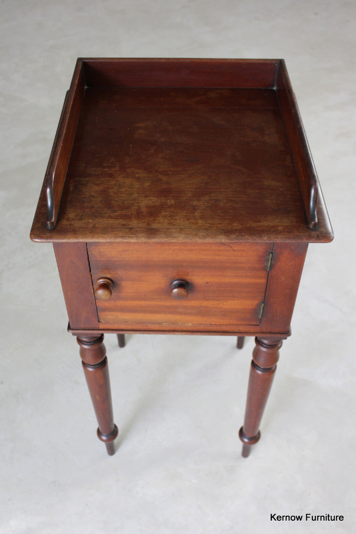 Antique Mahogany Bedside Cabinet - Kernow Furniture