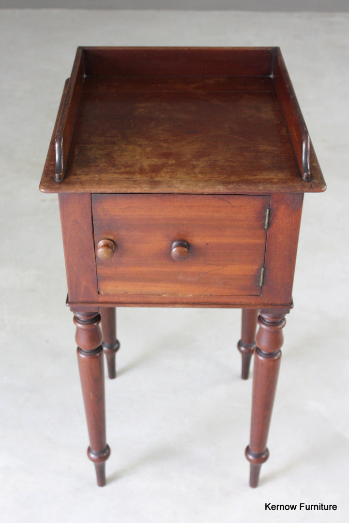 Antique Mahogany Bedside Cabinet - Kernow Furniture