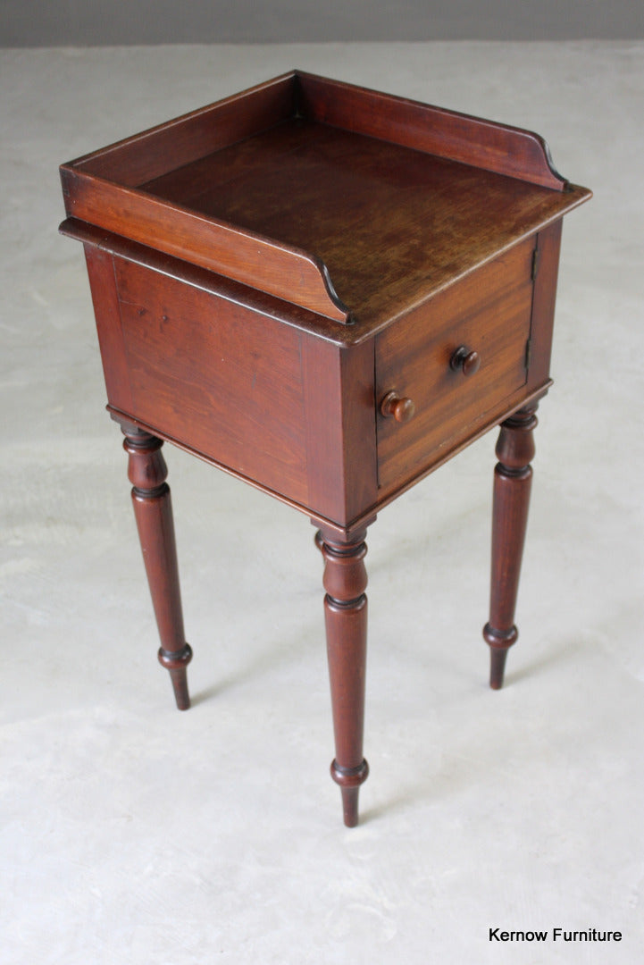 Antique Mahogany Bedside Cabinet - Kernow Furniture