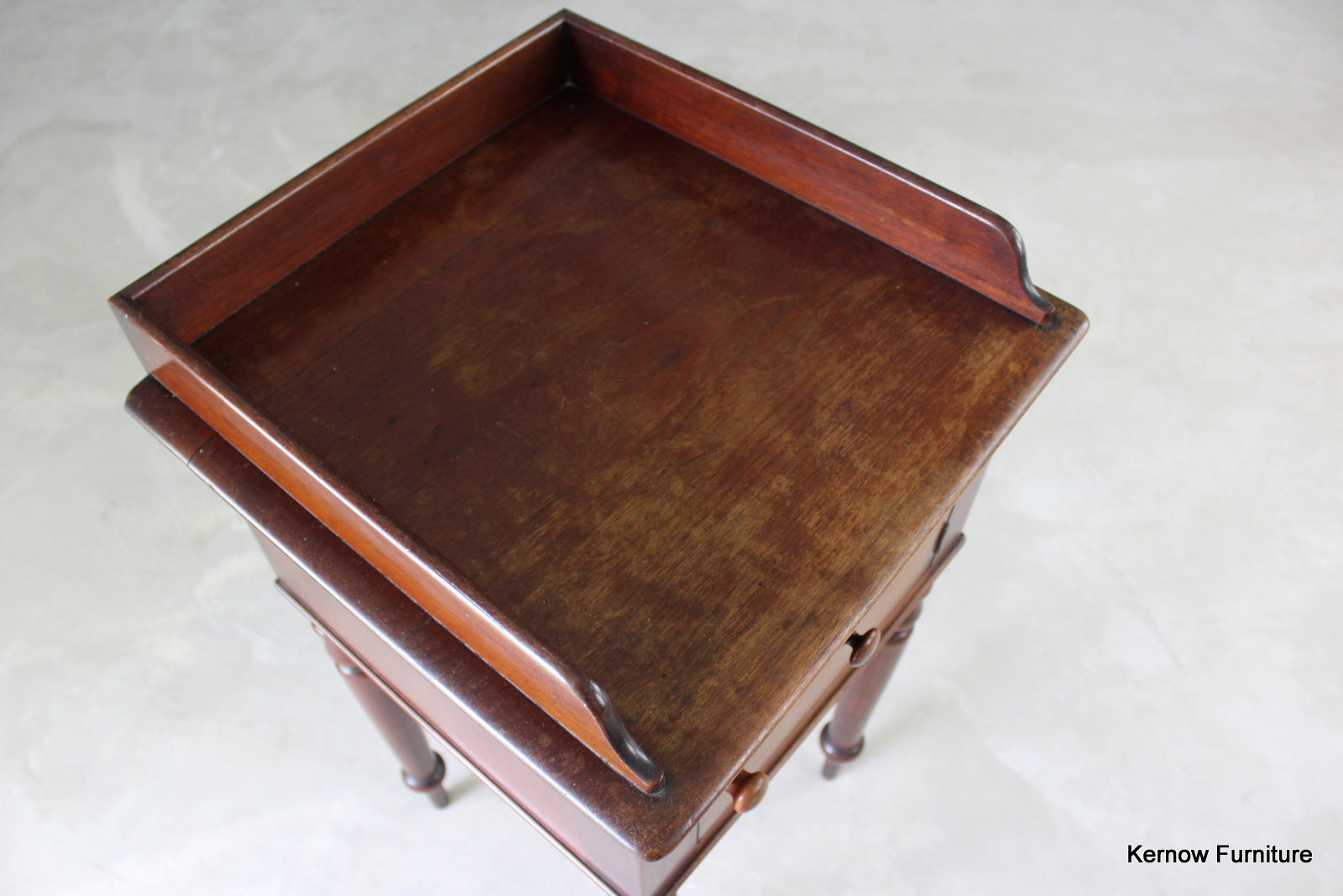 Antique Mahogany Bedside Cabinet - Kernow Furniture