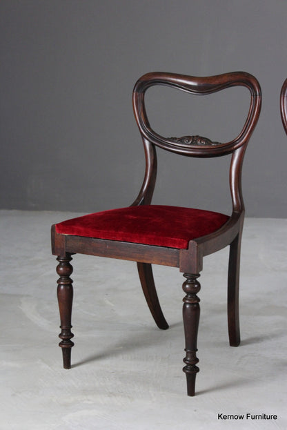 Pair Antique Rosewood Dining Chairs - Kernow Furniture