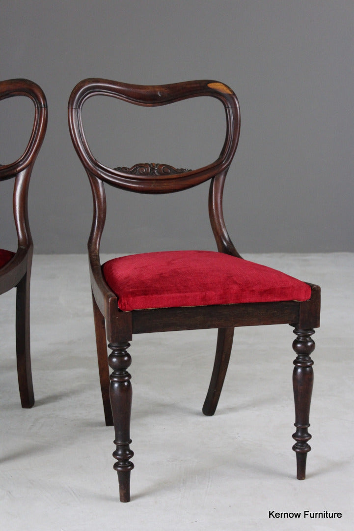 Pair Antique Rosewood Dining Chairs - Kernow Furniture