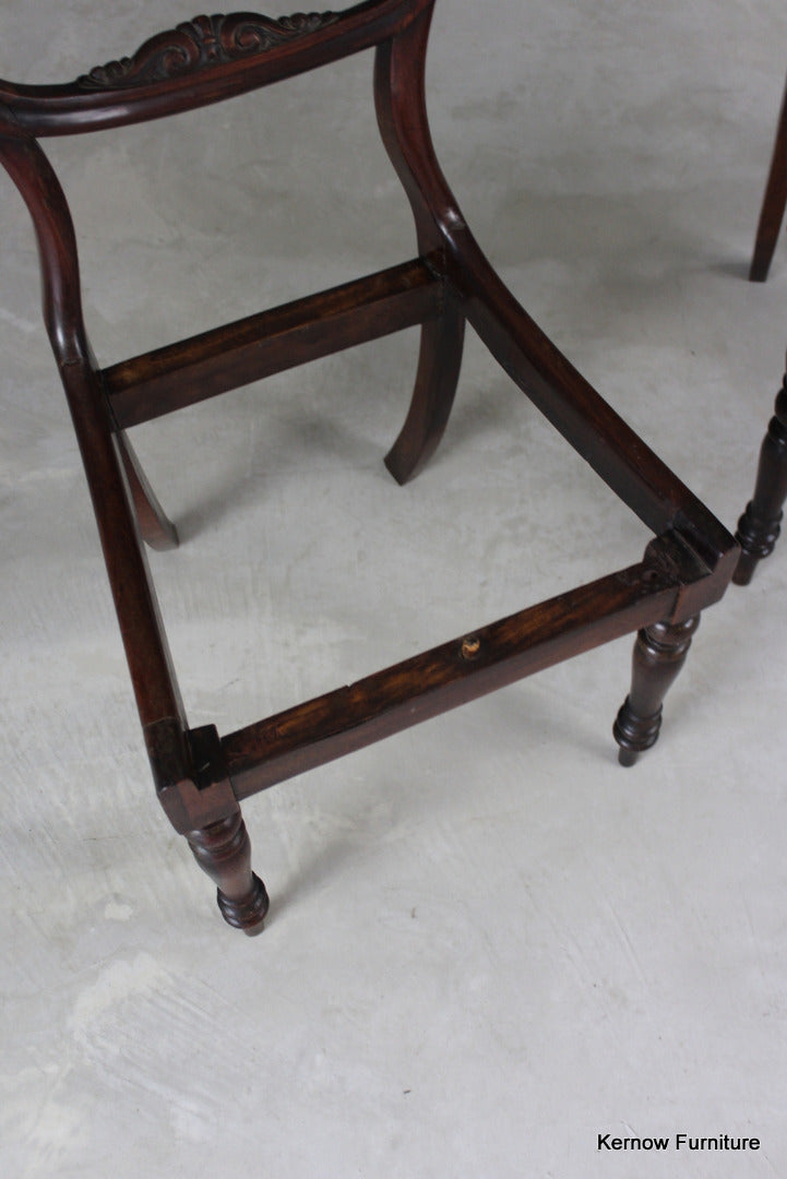 Pair Antique Rosewood Dining Chairs - Kernow Furniture