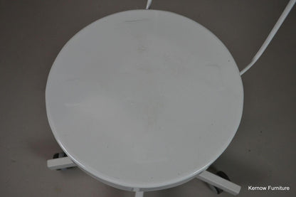 Single White Medical Hospital Height Adjustable Stool