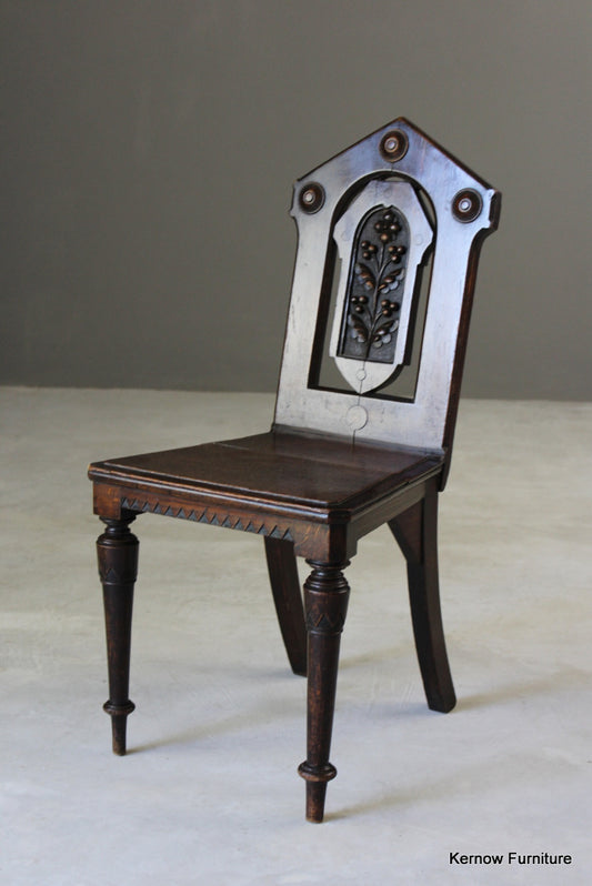 Victorian Oak Hall Chair - Kernow Furniture