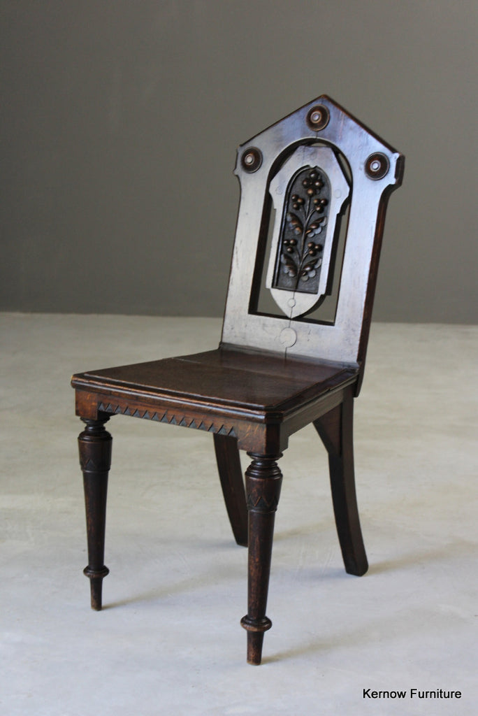 Victorian Oak Hall Chair - Kernow Furniture