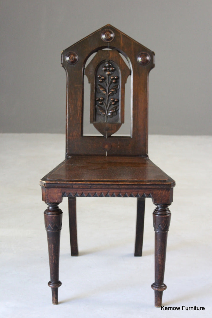 Victorian Oak Hall Chair - Kernow Furniture