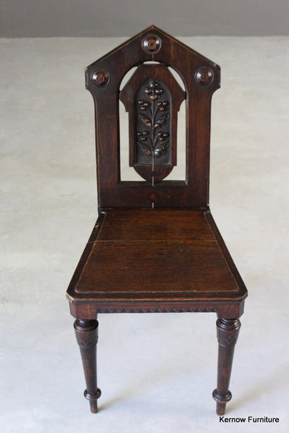 Victorian Oak Hall Chair - Kernow Furniture