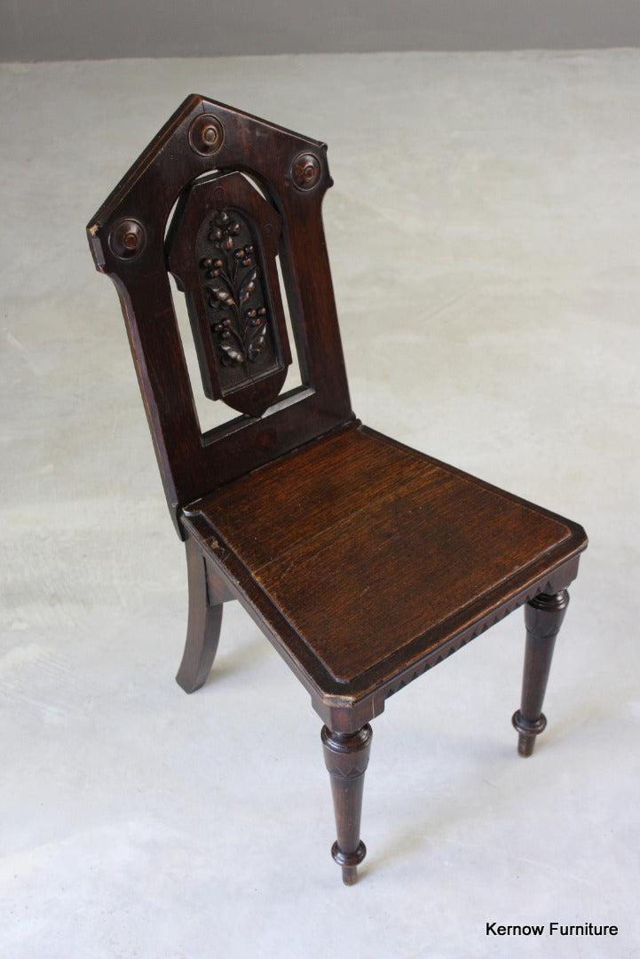 Victorian Oak Hall Chair - Kernow Furniture