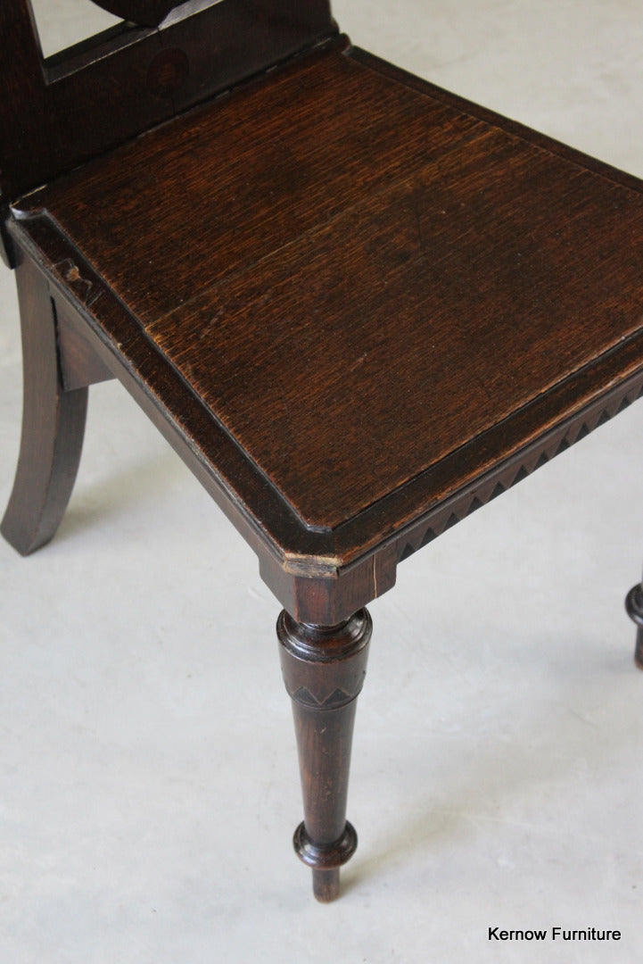 Victorian Oak Hall Chair - Kernow Furniture