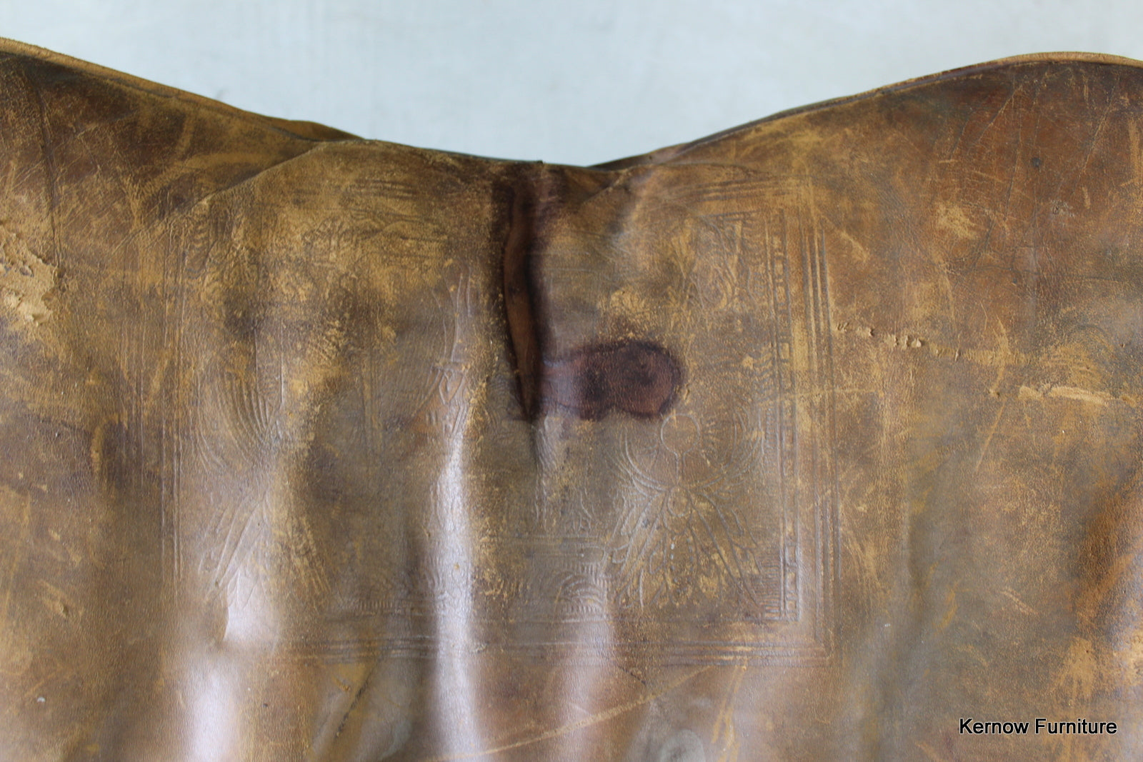 Leather Camel Stool - Kernow Furniture