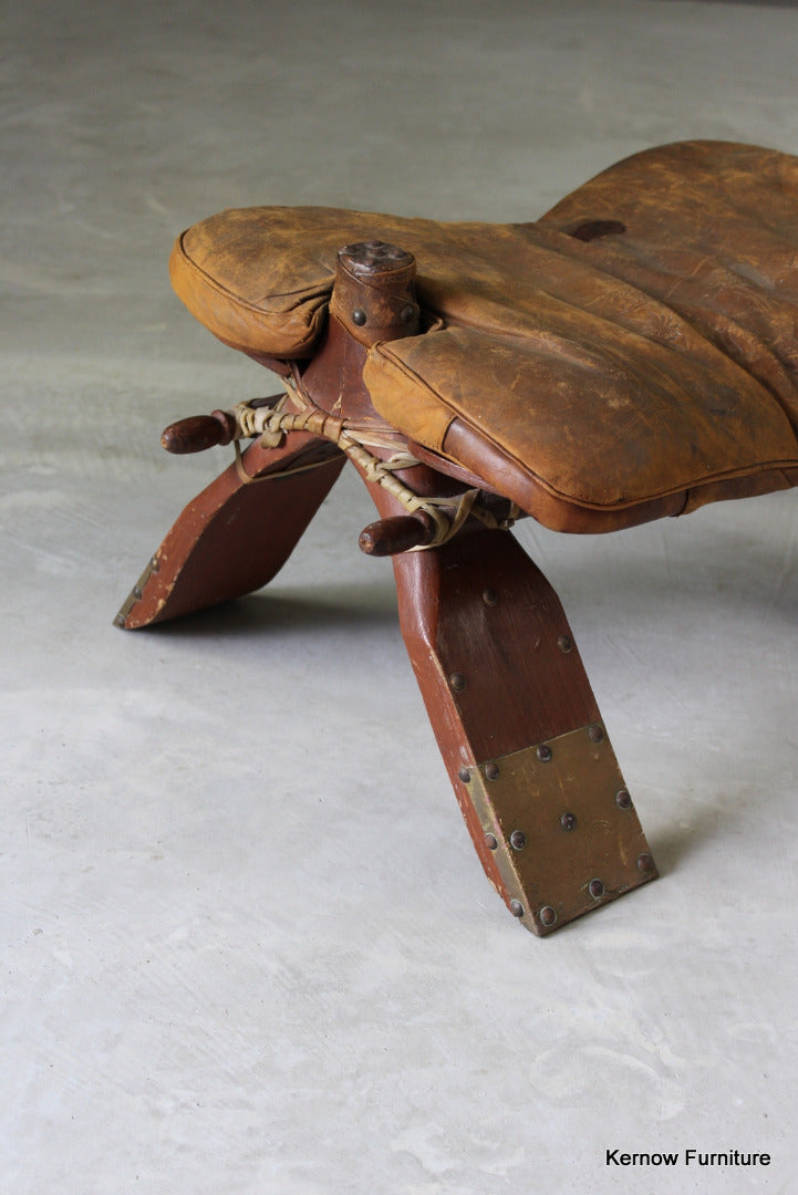 Leather Camel Stool - Kernow Furniture