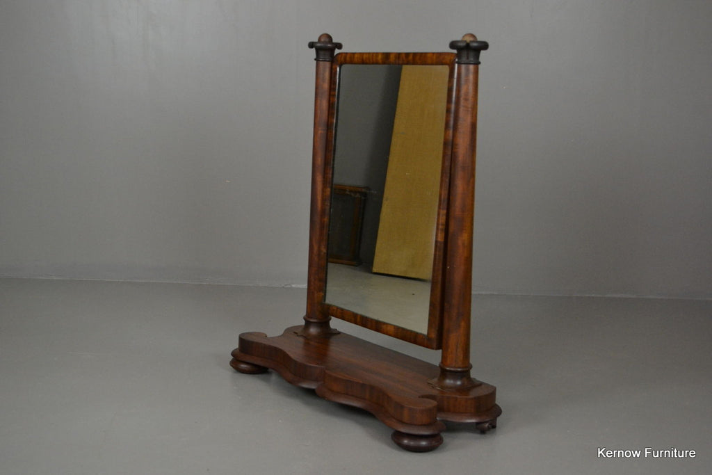 Antique Victorian Mahogany Large Dressing Toilet Swing Mirror - Kernow Furniture