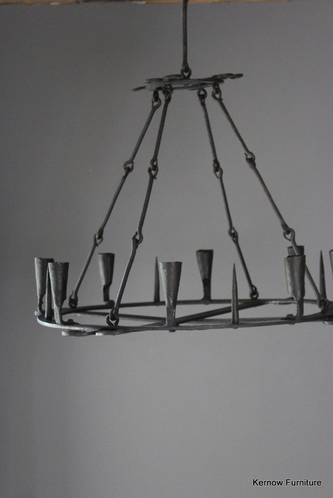 French Iron Ring Chandelier - Kernow Furniture
