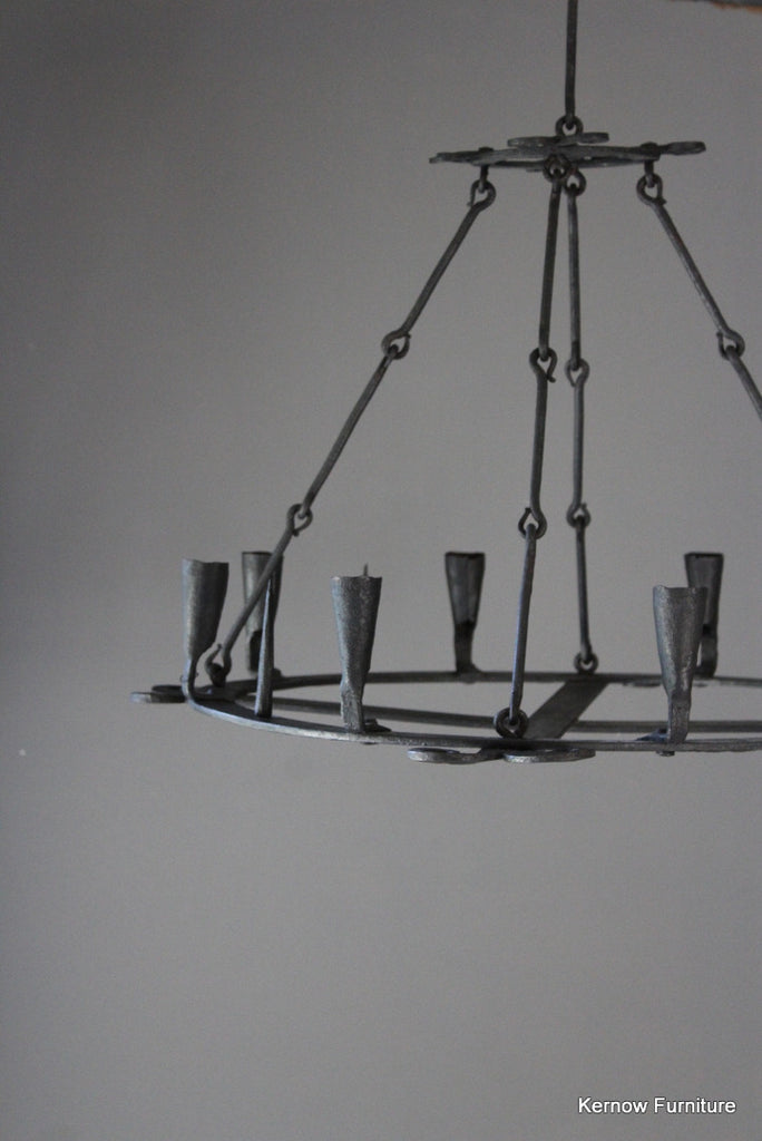 French Iron Ring Chandelier - Kernow Furniture